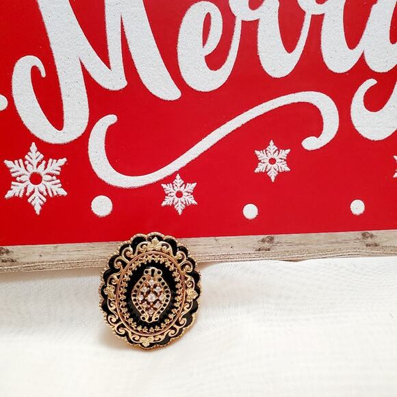 Victorian golden oval pin pendant brooch - Picture 4 of 7